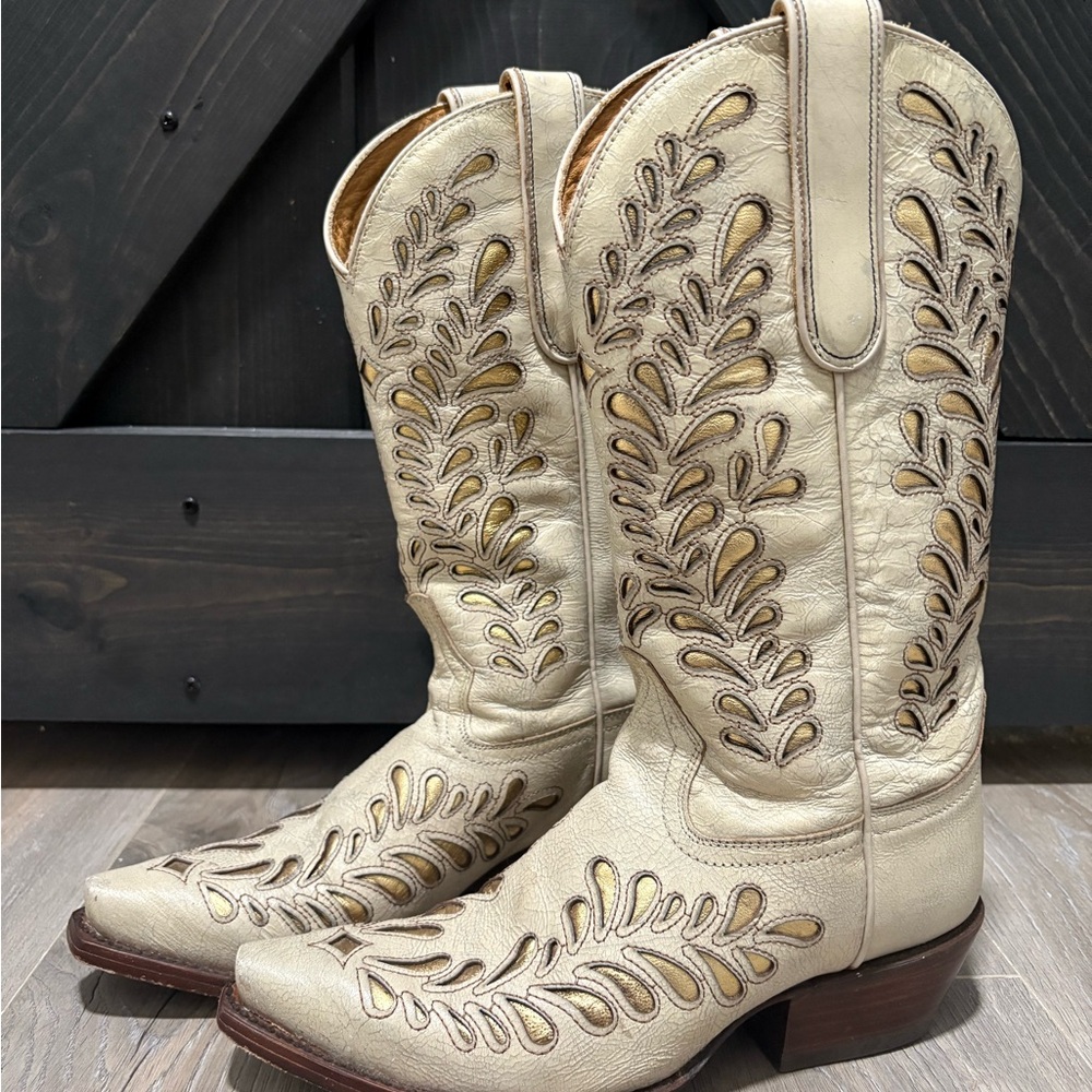 Caborca Silver by Liberty Black Women's Metallic Inlay Western Boots 7.5